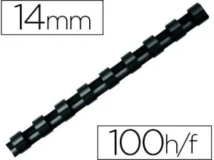 ANNEAU PLASTIQUE À RELIER FELLOWES DOS ROND CAPACITÉ 100F 14MM DIAMÈTRE 300MM LONGUEUR COLORIS NOIR BOÎTE 100 UNITÉS