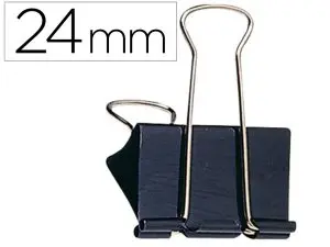 PINCE Q-CONNECT DOUBLE CLIP LARGEUR 24MM COLORIS NOIR     BOITE CARTON 10 UNITES