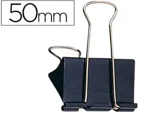 PINCE Q-CONNECT DOUBLE CLIP LARGEUR 51MM COLORIS NOIR BOITE CARTON 10 UNITES