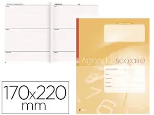 AGENDA SCOLAIRE ÉDITIONS FUZEAU POUR ÉLÈVES CARNET AGRAFÉ COUVERTURE DOSSIER 250G FORMAT 170X220MM