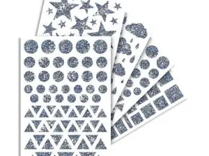 GOMMETTE HOLOGRAPHIQUE MAILDOR10,5X16CM DESIGN ASSORTIS COLORIS ARGENT SACHET 20 PLANCHES 1065 UNITES