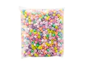 PERLE PLASTIQUE NACRÉE ARRONDIE DIAMÈTRE 9MM COLORIS ASSORTIS SACHET 1000 UNITÉS