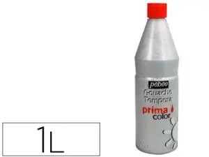 GOUACHE PÉBÉO PRIMACOLOR LIQUIDE INODORE ONCTUEUSE APPLICATION FACILE COLORIS ARGENT FLACON 1000ML