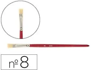 BROSSE PLATE PINSELFABRIK SOIE DE PORC Nº8 VIROLE FER BLANC NICKELÉ LOT 10 UNITÉS