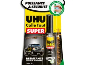 COLLE RAPIDE UHU STRONG&SAFE EXTRA FORTE TOUS TYPES SUPPORTS COLLAGE INVISIBLE SANS SOLVANT INODORE TUBE 7G