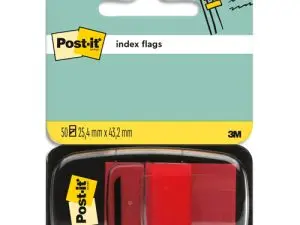 MARQUE-PAGES POST-IT STANDARD INDEX 25X44MM 50F COLORIS ROUGE
