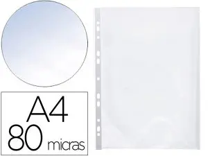 POCHETTE Q-CONNECT POLYPROPYLÈNE 8/100E PERFORÉE OUVERTURE ANGLE ANTISTATIQUE A4 210X297MM SACHET 25 UNITÉS