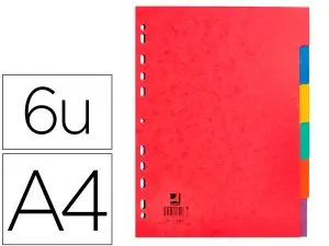 INTERCALAIRE Q-CONNECT CARTE LUSTRÉE 225G 6 POSITIONS A4 210X297MM