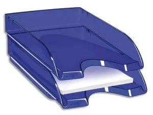 CORBEILLE À COURRIER CEP HAPPY POLYSTYRÈNE ANTICHOC A4 SUPERPOSABLE VERTICALE/ESCALIER 348X257X66MM COLORIS HAPPY BLEU