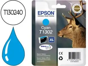 CARTOUCHE EPSON T1302 JET D'ENCRE C13T13024010 COULEUR CYAN 800P