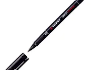 STYLO-FEUTRE STABILO OHP PEN PERMANENT POINTE MOYENNE 1MM ENCRE INDÉLÉBILE MULTI-SUPPORTS AGRAFE COLORIS NOIR