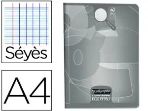 CAHIER PIQUÉ CLAIREFONTAINE COUVERTURE POLYPROPYLÈNE PAPIER VÉLIN SURFIN A4 21X29,7CM 90G 96 PAGES SÉYÈS INCOLORE