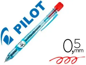 STYLO-BILLE PILOT B2P MOYEN 0.5MM RÉTRACTABLE RECHARGEABLE CORPS TRANSLUCIDE BLEUTÉ PLASTIQUE RECYCLÉ COULEUR ROUGE