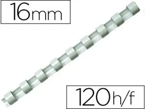 ANNEAU PLASTIQUE À RELIER FELLOWES DOS ROND CAPACITÉ 120F 16MM DIAMÈTRE 300MM LONGUEUR COLORIS BLANC BOÎTE 100 UNITÉS