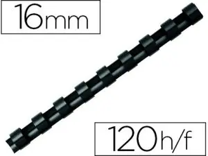 ANNEAU PLASTIQUE À RELIER FELLOWES DOS ROND CAPACITÉ 120F 16MM DIAMÈTRE 300MM LONGUEUR COLORIS NOIR BOÎTE 100 UNITÉS