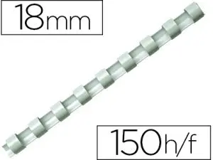 ANNEAU PLASTIQUE À RELIER FELLOWES DOS ROND CAPACITÉ 150F 19MM DIAMÈTRE 300MM LONGUEUR COLORIS BLANC BOÎTE 100 UNITÉS