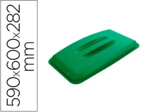 COUVERCLE RUBBERMAID CONTENEUR COLLECTEUR DURABIN COLORIS VERT 590X600X282MM