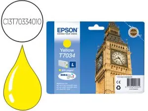 CARTOUCHE EPSON T7034 JET D'ENCRE C13T70344010 COULEUR JAUNE 800P