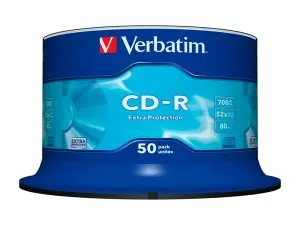 CD-R VERBATIM AZO RÉINSCRIPTIBLE VITESSE 52X TOUR 50 UNITÉS