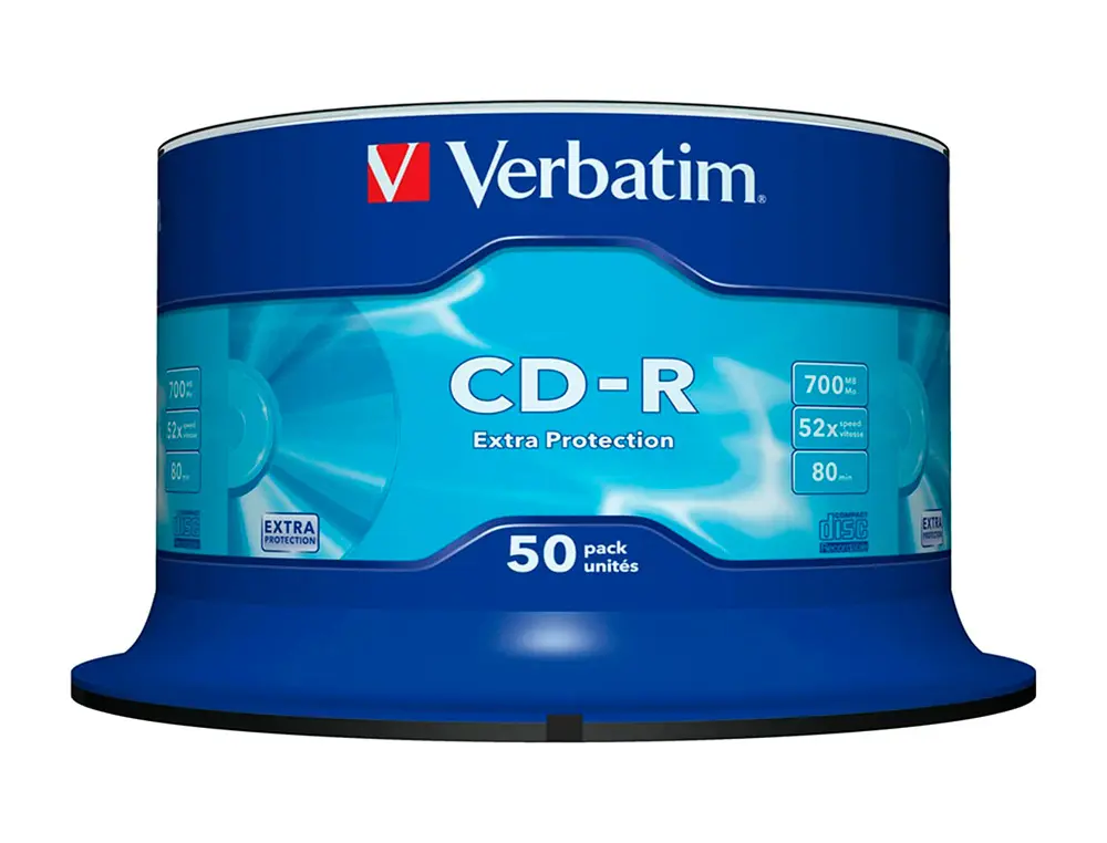 CD-R VERBATIM AZO RÉINSCRIPTIBLE VITESSE 52X TOUR 50 UNITÉS