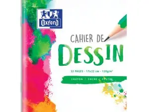 CAHIER DESSIN OXFORD SCHOOL A5+ 17X22CM 32 PAGES 120G