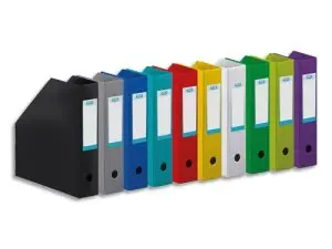 BOÎTE CLASSEMENT ELBA PAN COUPÉ PVC 320X240MM DOS 70MM TROU PRÉHENSION PORTE-ÉTIQUETTE SOUDÉ LIVRÉ PLAT COLORIS ASSORTIS