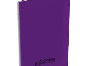 CAHIER PIQUÉ CONQUÉRANT CLASSIQUE COUVERTURE POLYPROPYLÈNE RIGIDE TRANSPARENTE A5+ 17X22CM 32 PAGES 90G SÉYÈS VIOLET