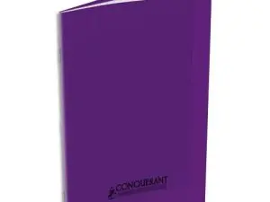 CAHIER PIQUÉ CONQUÉRANT CLASSIQUE COUVERTURE POLYPROPYLÈNE RIGIDE TRANSPARENTE A5+ 17X22CM 48 PAGES 90G SÉYÈS VIOLET