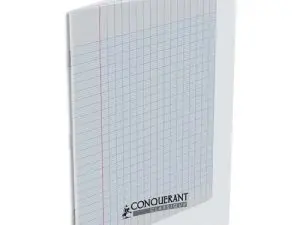 CAHIER PIQUÉ CONQUÉRANT CLASSIQUE COUVERTURE POLYPROPYLÈNE RIGIDE TRANSPARENTE A5+ 17X22CM 48 PAGES 90G SÉYÈS
