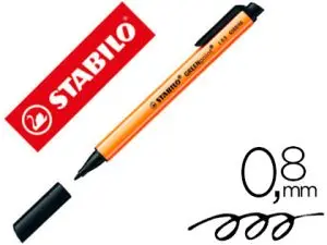 STYLO-FEUTRE STABILO GREENPOINT PLASTIQUE RECYCLÉ ÉCRITURE LARGE 0.8MM POINTE ROBUSTE CLIP COLORIS NOIR