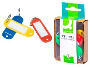 PORTE-CLÉS Q-CONNECT PORTE-ÉTIQUETTE PLASTIQUE 50X22MM COLORIS ASSORTIS BOÎTE 6 UNITÉS