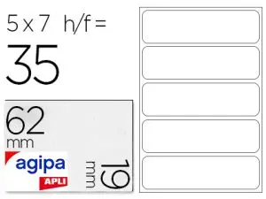 ÉTIQUETTE ADHÉSIVE APLI AGIPA BUREAU 19X62MM POCHETTE 35 UNITÉS