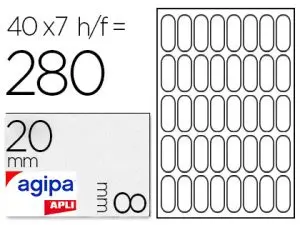 ÉTIQUETTE ADHÉSIVE APLI AGIPA BUREAU 8X20MM POCHETTE 280 UNITÉS