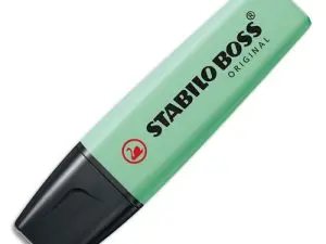 SURLIGNEUR STABILO BOSS PASTEL TRACÉ 2/5MM POINTE BISEAUTÉE ENCRE UNIVERSELLE BASE EAU RÉSISTANTE LUMIÈRE MENTHE À L'EAU