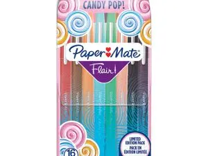 FEUTRE ECRITURE PAPER MATE FLAIR CANDY POP POINTE        MOYENNE POCHETTE 16 UNITES    ASSORTIES
