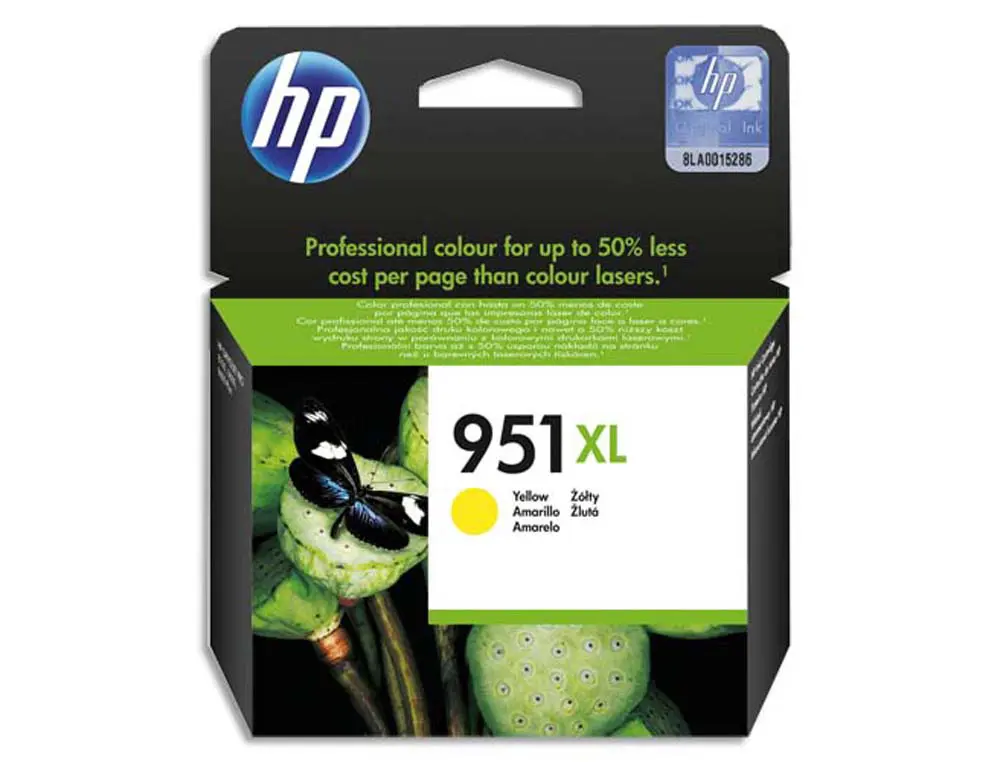 CARTOUCHE HP 951XL JET D'ENCRE CN048AE COULEUR JAUNE HAUTE CAPACITÉ 1500P