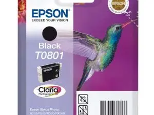 CARTOUCHE EPSON T0801 JET D'ENCRE C13T08014011 COULEUR NOIR 340P