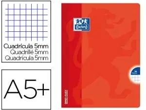 CAHIER PIQUÉ OXFORD OPENFLEX COUVERTURE POLYPROPYLÈNE TRANSPARENTE RAINURÉE A5+ 17X22CM 96 PAGES 5X5MM PAGE DE GARDE