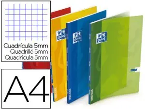 CAHIER PIQUÉ OXFORD OPENFLEX COUVERTURE POLYPROPYLÈNE TRANSPARENTE RAINURÉE A4 21X29,7CM 96 PAGES 5X5MM PAGE DE GARDE