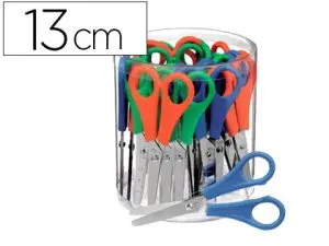 CISEAUX ÉCONOMIQUES BOUTS RONDS LAMES GRADUÉES INOX POT 24 PAIRES 13CM