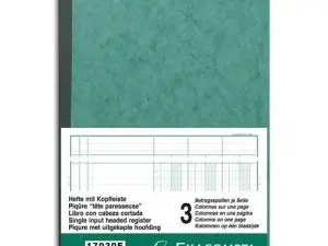 MANIFOLD COMPTABLE EXACOMPTA PIQUÉ TÊTE PARESSEUSE 297X210MM VERTICAL 34 LIGNES 80 PAGES 3 COLONNES/PAGE
