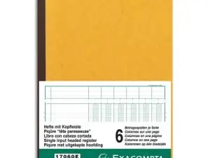 MANIFOLD COMPTABLE EXACOMPTA PIQUÉ TÊTE PARESSEUSE 297X210MM VERTICAL 34 LIGNES 80 PAGES 6 COLONNES/PAGE