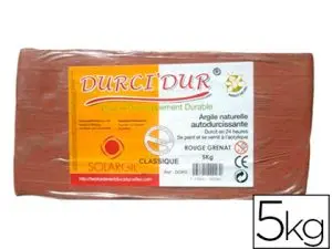 ARGILE AUTODURCISSANTE SOLARGIL DURCI'DUR COLORIS ROUGE PAIN 5KG