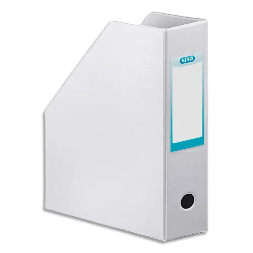 BOÎTE CLASSEMENT ELBA PAN COUPÉ PVC 320X240MM DOS 100MM TROU PRÉHENSION PORTE-ÉTIQUETTE SOUDÉ LIVRÉ PLAT COLORIS BLANC