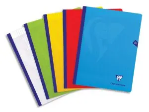 CAHIER BROCHE CLAIREFONTAINE MIMESYS COUSU COUVERTURE      POLYPROPYLENE 17X22CM 192     PAGES 90G SEYES COLORIS
