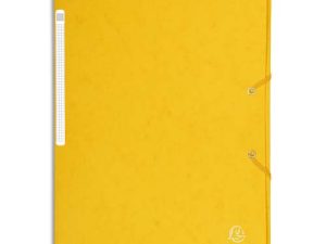 CHEMISE 3 RABATS EXACOMPTA MAXI CAPACITY CARTE LUSTRÉE 5/10E FORMAT A4 24X32CM DOS 35MM ÉLASTIQUE COLORIS JAUNE