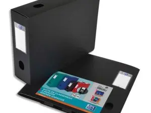 BOÎTE CLASSEMENT OXFORD MEMPHIS POLYPROPYLÈNE 7/10E À PLAT 240X320MM DOS 80MM BOUTON PRESSION COLORIS NOIR