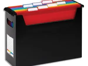 BOITE EASYCASE RAINBOW CLASS 8 DOSSIERS SUSPENDUSPOLYPROPYLENE A4 32,8X24X12CM COLORIS NOIR
