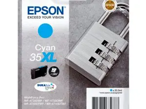 CARTOUCHE ENCRE EPSON SINGLEPACK 35XL DURABRITE ULTRA INK CYAN