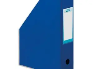 BOÎTE CLASSEMENT ELBA PAN COUPÉ PVC 320X240MM DOS 70MM TROU PRÉHENSION PORTE-ÉTIQUETTE SOUDÉ LIVRÉ PLAT COLORIS BLEU